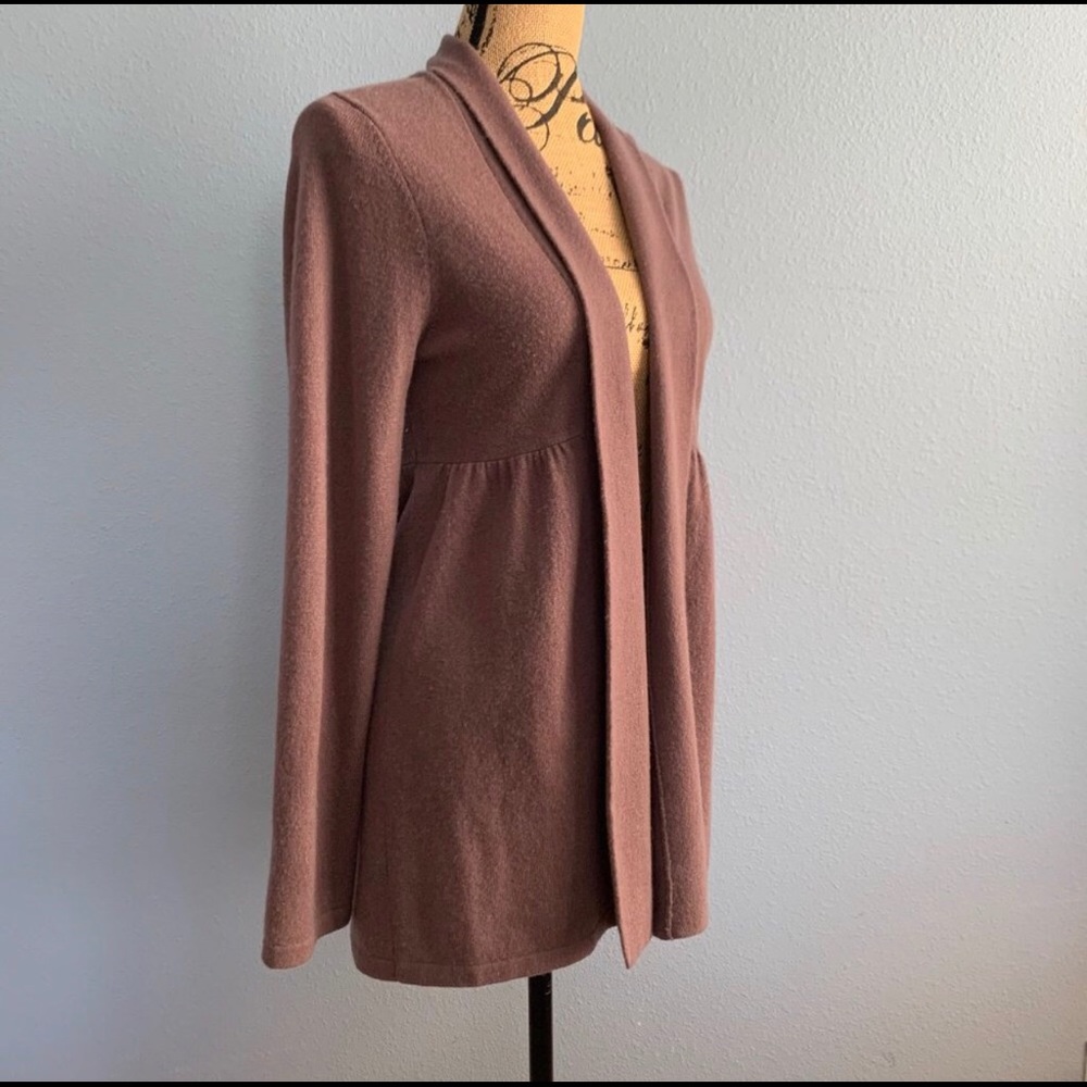 Garnet Hill Mauve Cashmere Open Cardigan Size M